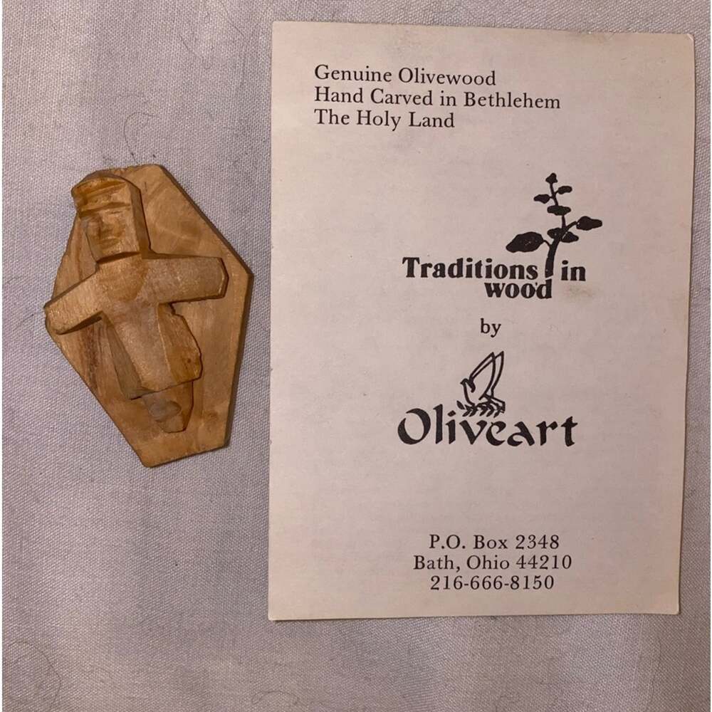 Oliveart Hand-Carved Replacement Nativity Jesus and The Manger